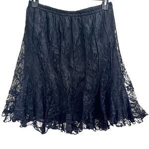 Mix Nouveau Vintage 90s Black Lace Whimsigoth Witchy Fairy Grunge Earthy Skirt